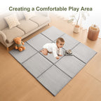 Goyuu Foldable Baby Play Mat for Floor, 50x50 Playpen Mat