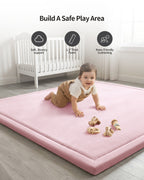 Goyuu Ultra Soft 1.3" Thick Baby Play Mat for Floor, 79x79 Playpen Mat Elasti-Foam Padded Crawling Mat for Babies, Toddlers, Infant, Kids