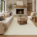 Goyuu 8x10 Area Rugs for Living Room, Ultra Soft Faux Wool Machine Washable Rugs, Non-Slip Backing & Non-Shedding Pet Friendly Throw Rugs for Bedroom Dining Room, Ivory