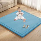 Goyuu Ultra Soft 1.3" Thick Baby Play Mat for Floor, 79x79 Playpen Mat Elasti-Foam Padded Crawling Mat for Babies, Toddlers, Infant, Kids, Non-Slip Backing Safe for Tummy Time