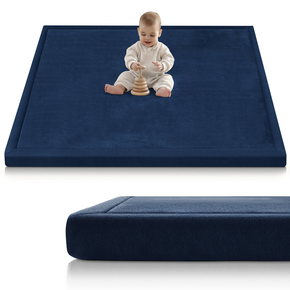 Baby Play Mat for Floor, Playpen Mat Elasti-Foam Padded Crawling Mat for Babies