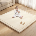 Baby Play Mat for Floor, Playpen Mat Elasti-Foam Padded Crawling Mat for Babies, Toddlers, Infant, Kids, Non-Slip Backing Safe for Tummy Time