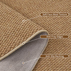 Goyuu Machine Washable Rug 8x10, Soft Faux Wool Large Rug, Anti Slip Shed Resistant 8x10 Area Rugs for Living Room,Indoor Floor Rugs for Bedroom Dining Room Office,Jute