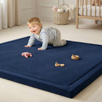 Baby Play Mat for Floor, Playpen Mat Elasti-Foam Padded Crawling Mat for Babies