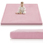 Goyuu Ultra Soft 1.3" Thick Baby Play Mat for Floor, 79x79 Playpen Mat Elasti-Foam Padded Crawling Mat for Babies, Toddlers, Infant, Kids