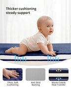 Baby Play Mat for Floor, Playpen Mat Elasti-Foam Padded Crawling Mat for Babies