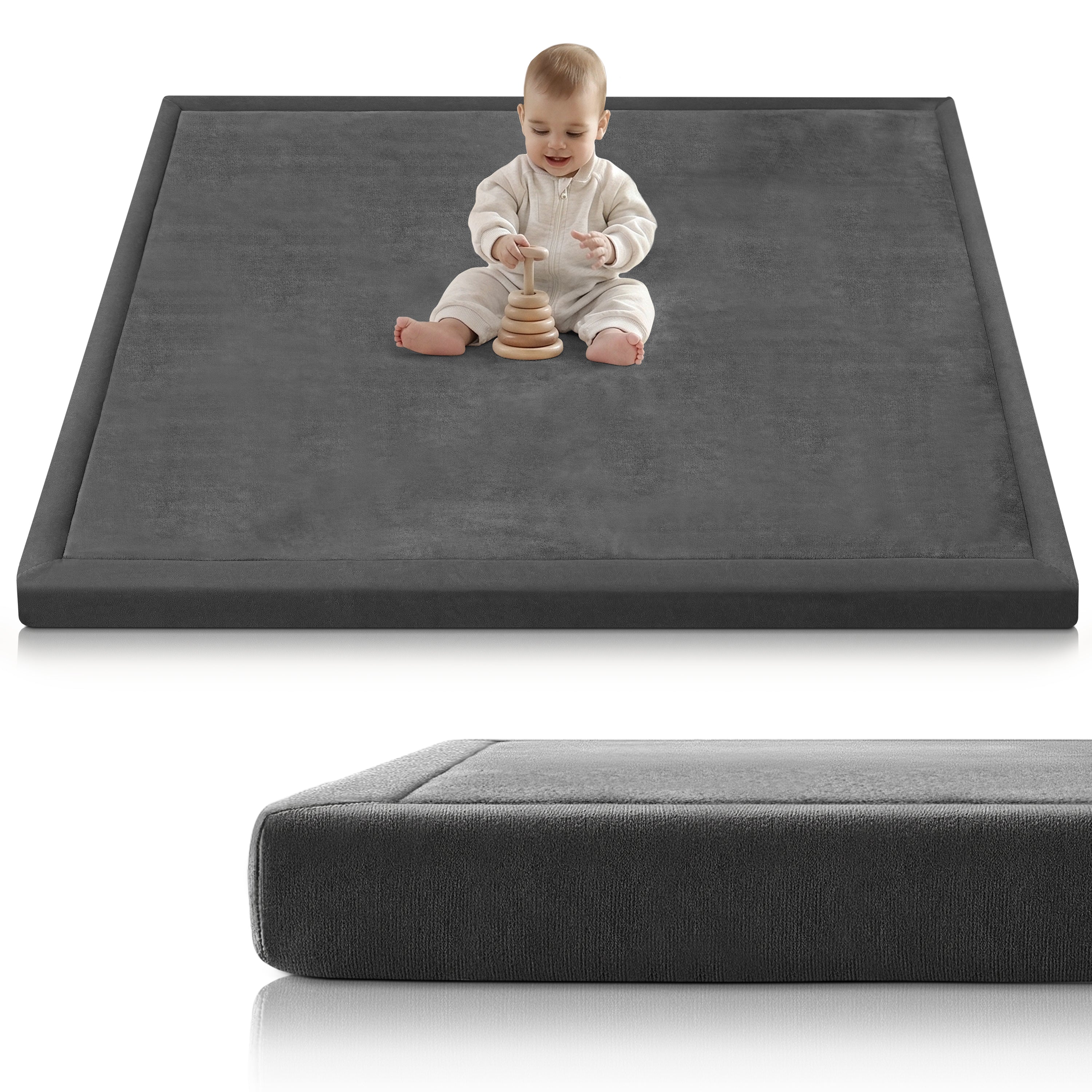 Baby Play Mat for Floor, Crawling Mat for Babies, Toddlers, Infant, Kids, Non-Slip Backing Safe for Tummy Time