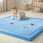 Goyuu Ultra Soft 1.3" Thick Baby Play Mat for Floor, 79x79 Playpen Mat Elasti-Foam Padded Crawling Mat for Babies, Toddlers, Infant, Kids, Non-Slip Backing Safe for Tummy Time
