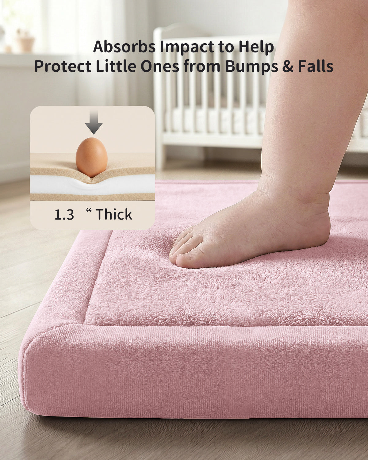 Goyuu Ultra Soft 1.3" Thick Baby Play Mat for Floor, 79x79 Playpen Mat Elasti-Foam Padded Crawling Mat for Babies, Toddlers, Infant, Kids