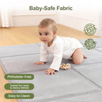 Goyuu Foldable Baby Play Mat for Floor, 50x50 Playpen Mat