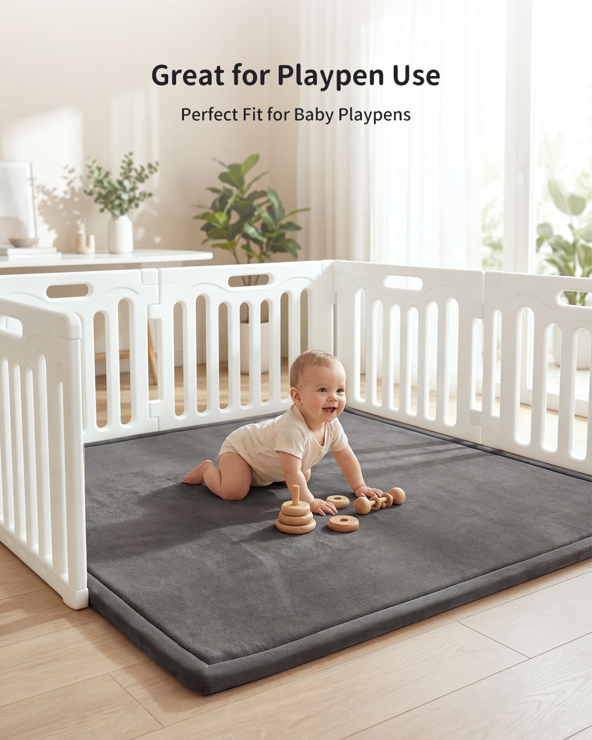 Baby Play Mat for Floor, Crawling Mat for Babies, Toddlers, Infant, Kids, Non-Slip Backing Safe for Tummy Time