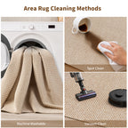 Goyuu Area Rug 8x10 – Ultra Soft Faux Wool Rugs for Living Room Non-Slip Backing Machine Washable Rugs for Bedroom, Cozy Family Room Decor for Kids & Pets,Beige