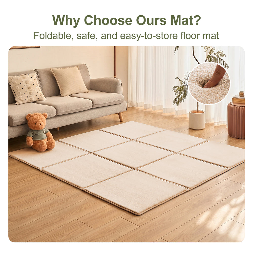Goyuu Foldable Baby Play Mat for Floor, 50x50 Playpen Mat