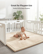Baby Play Mat for Floor, Playpen Mat Elasti-Foam Padded Crawling Mat for Babies, Toddlers, Infant, Kids, Non-Slip Backing Safe for Tummy Time