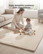 Baby Play Mat for Floor, Playpen Mat Elasti-Foam Padded Crawling Mat for Babies, Toddlers, Infant, Kids, Non-Slip Backing Safe for Tummy Time