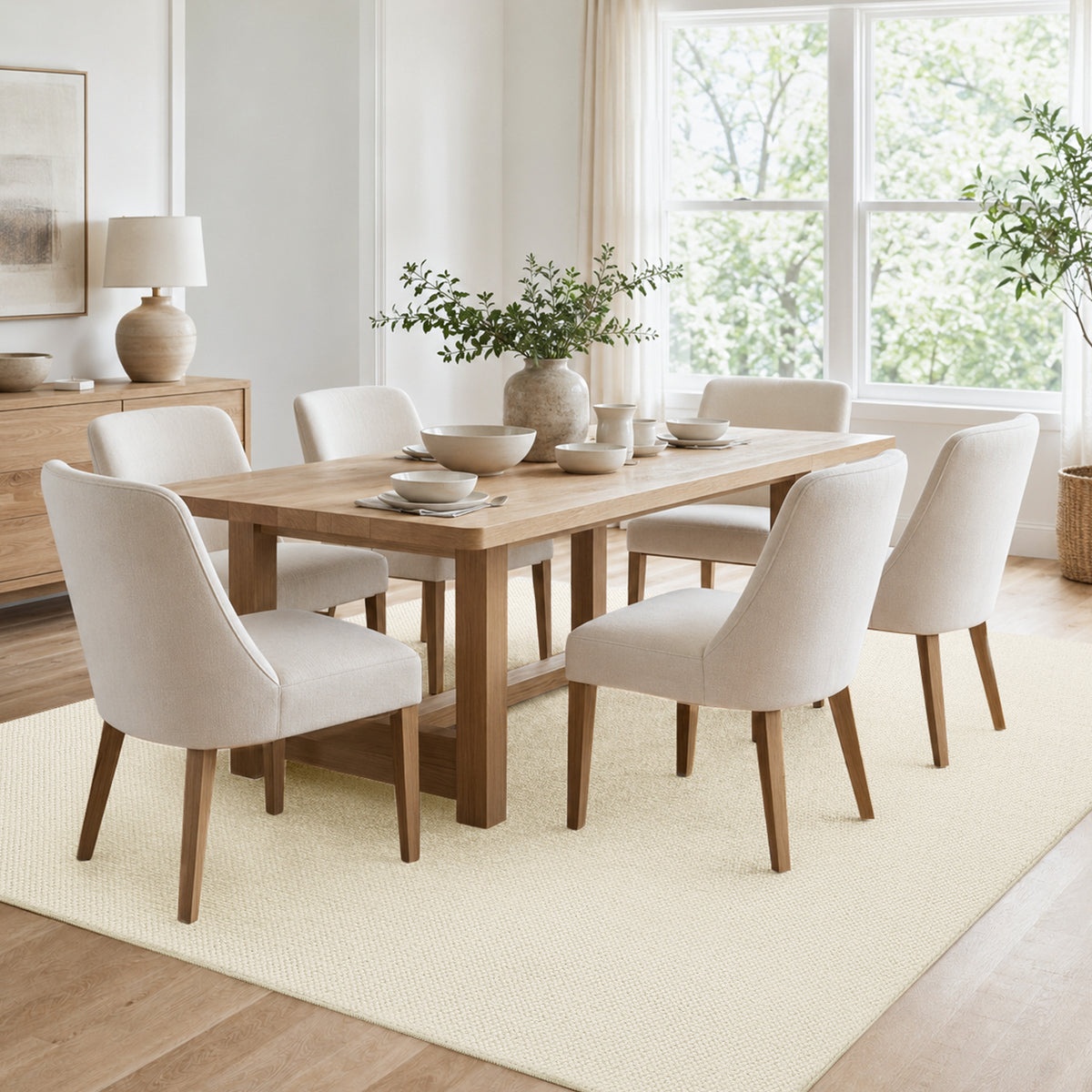 Goyuu 8x10 Area Rugs for Living Room, Ultra Soft Faux Wool Machine Washable Rugs, Non-Slip Backing & Non-Shedding Pet Friendly Throw Rugs for Bedroom Dining Room, Ivory