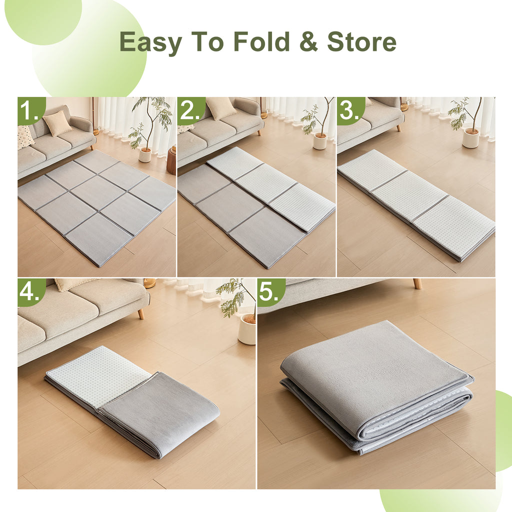 Goyuu Foldable Baby Play Mat for Floor, 50x50 Playpen Mat