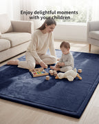 Baby Play Mat for Floor, Playpen Mat Elasti-Foam Padded Crawling Mat for Babies