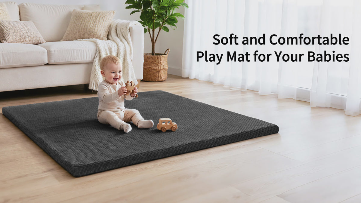 Goyuu Cooling Baby Play Mat 1.18" Thick, 50x50 Playpen Mat with Removable & Washable Cover