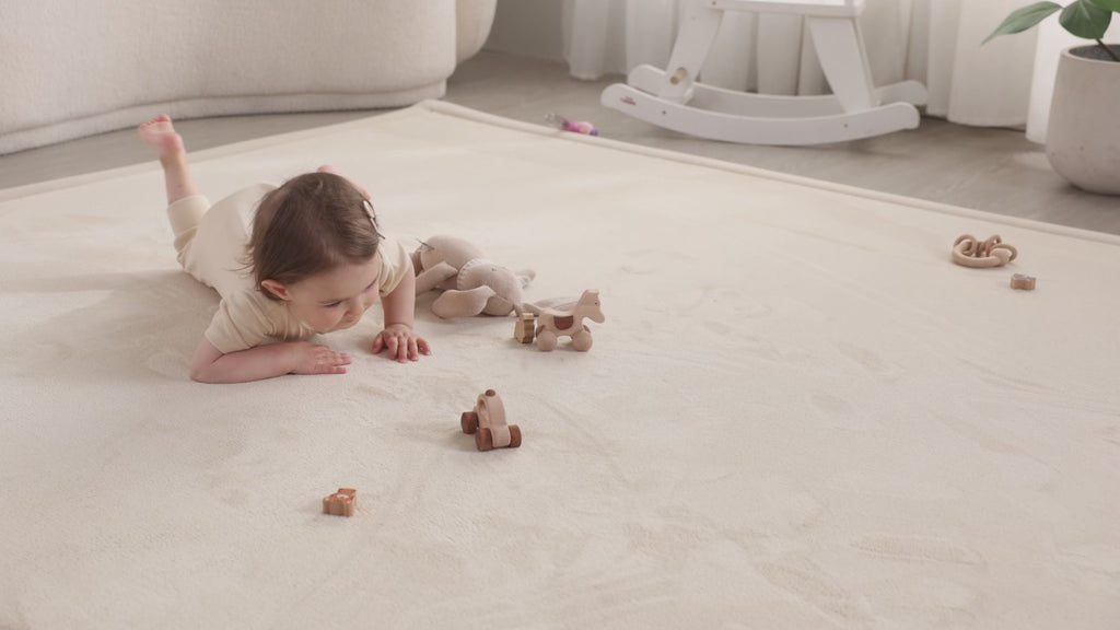 Baby Play Mat for Floor, Playpen Mat Elasti-Foam Padded Crawling Mat for Babies, Toddlers, Infant, Kids, Non-Slip Backing Safe for Tummy Time