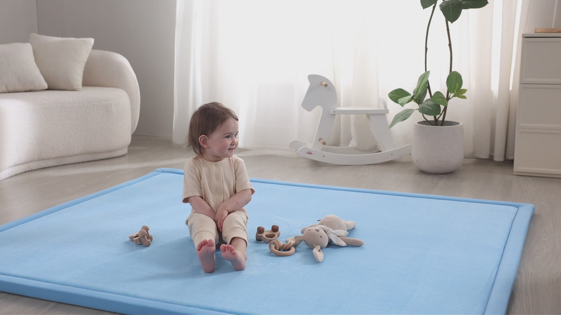 Goyuu Ultra Soft 1.3" Thick Baby Play Mat for Floor, 79x79 Playpen Mat Elasti-Foam Padded Crawling Mat for Babies, Toddlers, Infant, Kids, Non-Slip Backing Safe for Tummy Time